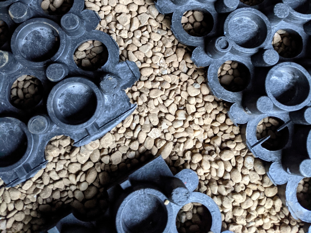 pebbles and concrete